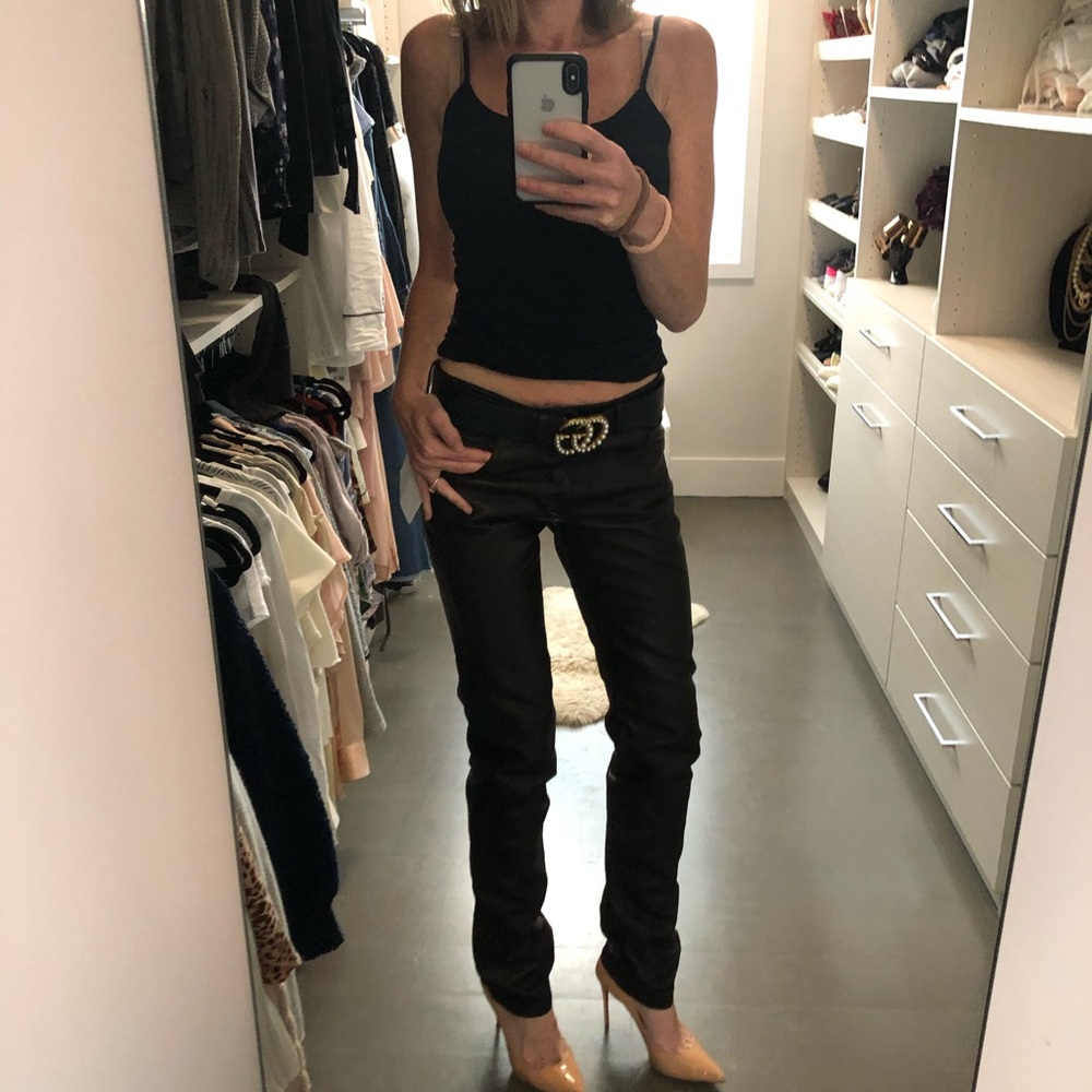 Bottega Veneta NWT black leather pants jeans